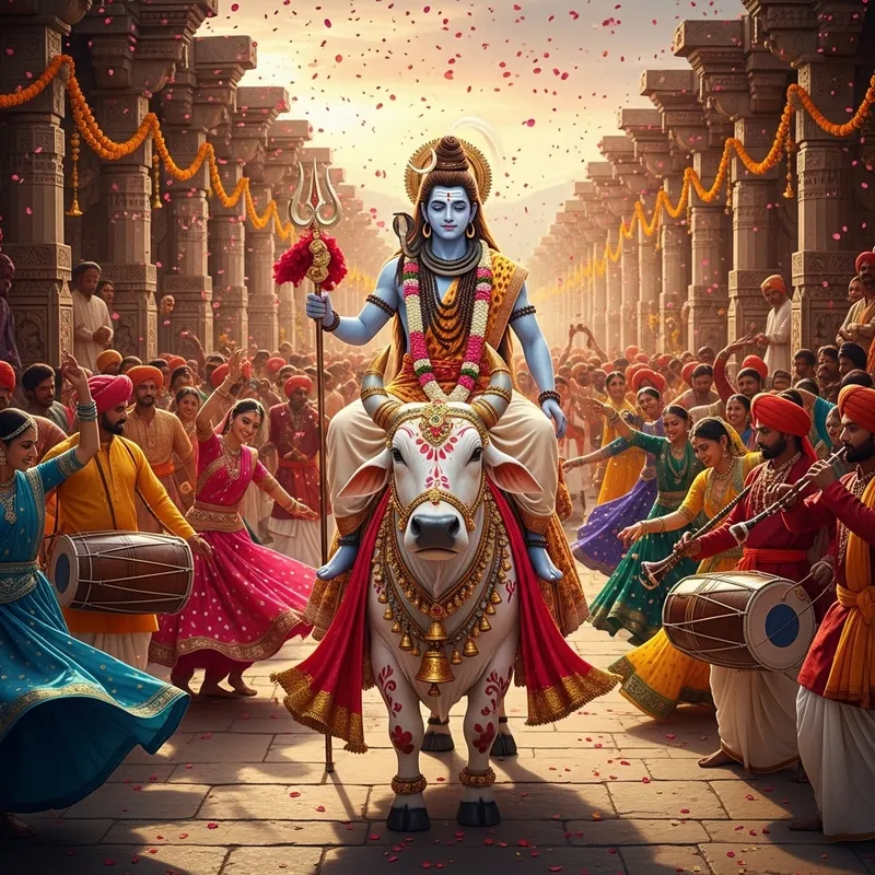 Lord Shiva Baraat Wedding Procession with Nandi | Sacred Hindu Ceremony