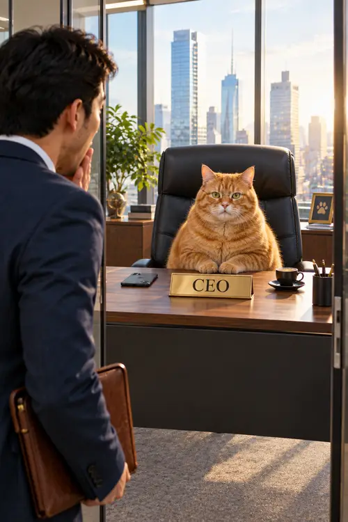 CEO Cat in Hilarious Office Reveal