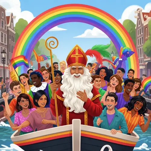 Multicultural Celebrations on Gay Parade Boat in Amsterdam