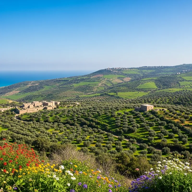 Picturesque Israel Landscape: Green Hills & Olive Trees
