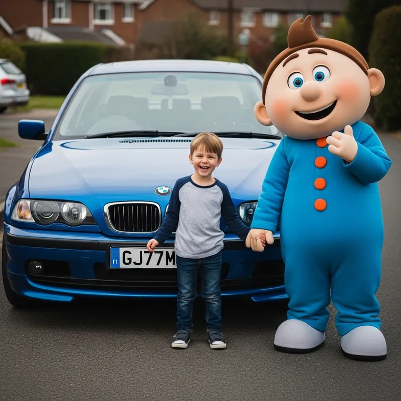 Blue BMW E46 with Unique License Plate GJ77MTX Blue BMW E46 with Unique License Plate GJ77MTX