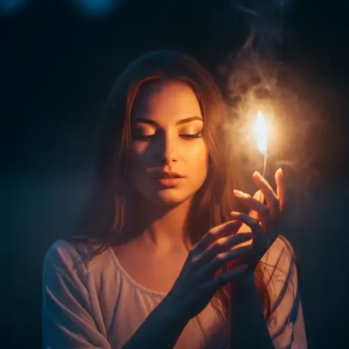 Symmetrical Caucasian Sorceress | Ethereal Beauty at Night