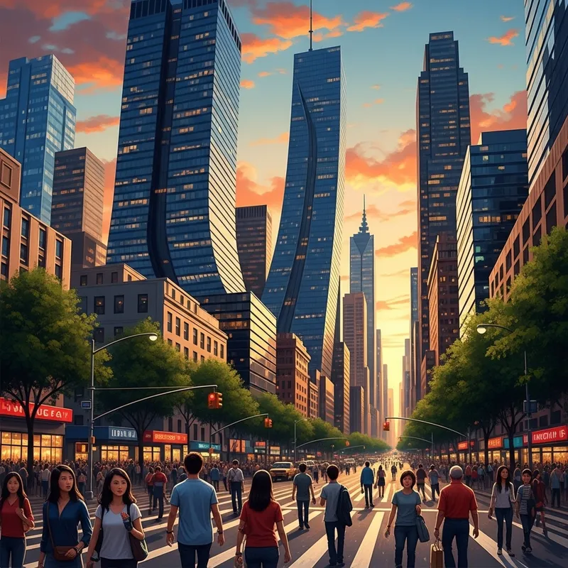 Diverse Cityscape Impressionism