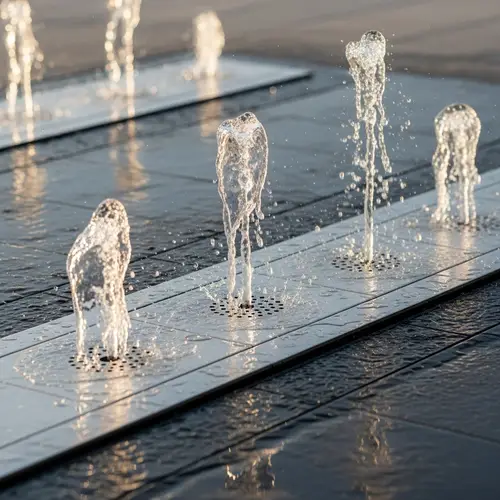 Metallic Tiles Water Jets: Innovative Thin Flooring Design