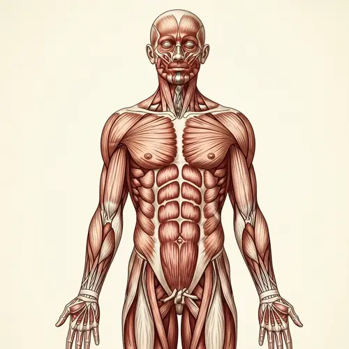 Realistic Male Anatomical Drawing - Detailed Human Body Illustration