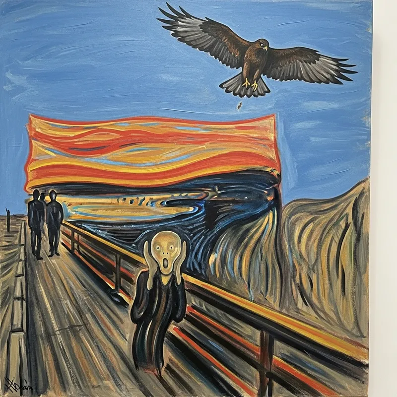 Munch's Scream: Intense Emotion Captured by a Falcon