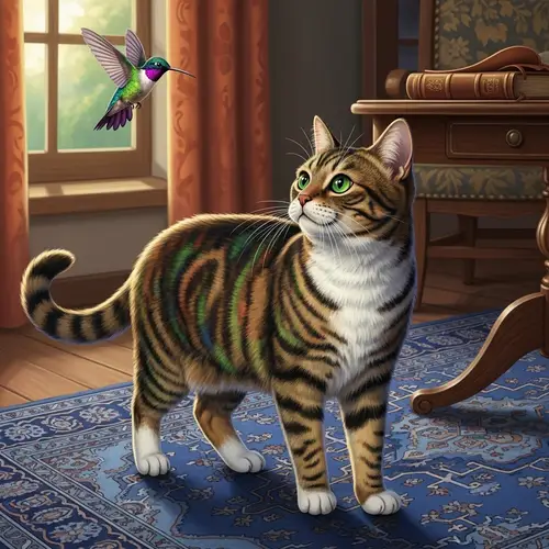 Beautifully Crafted Domestic Short-Haired Cat Illustration