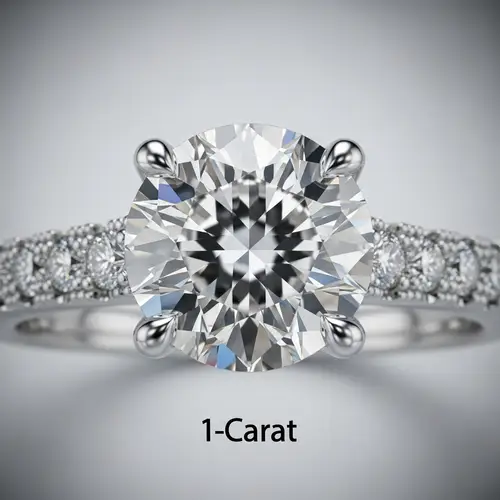 Stunning 1-Carat Diamond Engagement Ring Close-Up