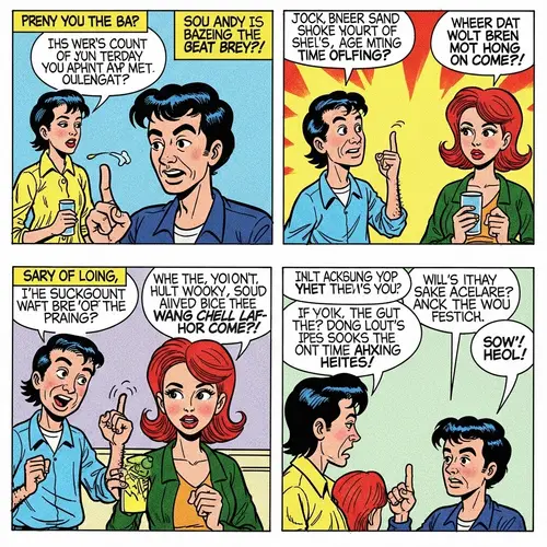 Witty Comic Strip in Classic 70s Style