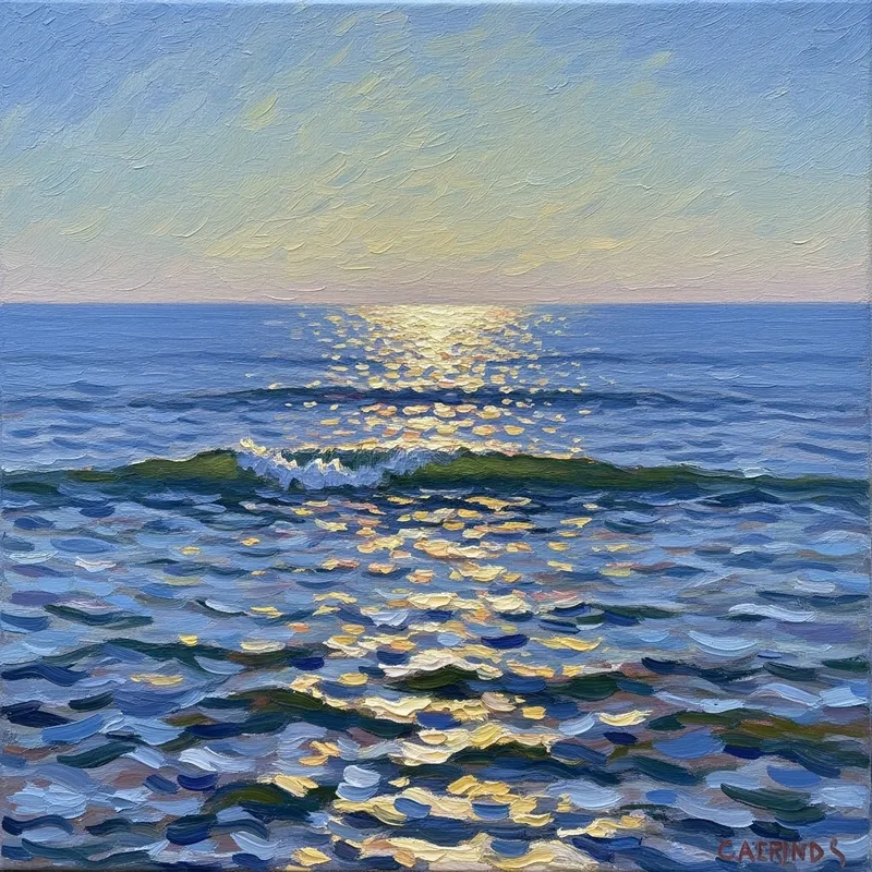 Ocean Impressionism: Serene Landscape Art