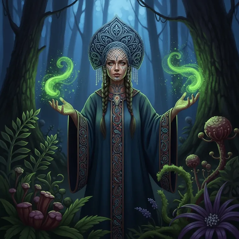 Witch in Kokoshnik: Embrace Mystical Magic