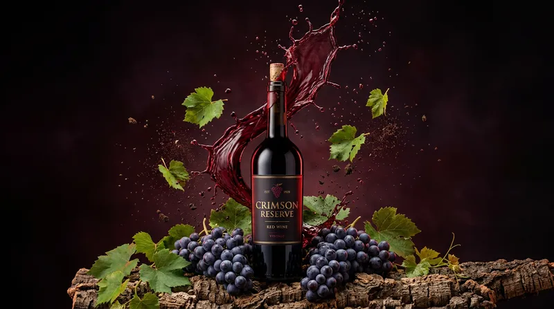 Crimson Reserve: Luxury Red Wine Advertisement Crimson Reserve: Luxury Red Wine Advertisement