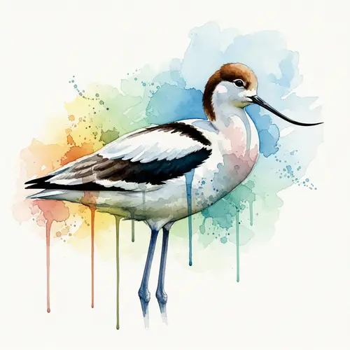 Avocet Watercolor Painting: Natural Beauty in Fluid Brush Strokes