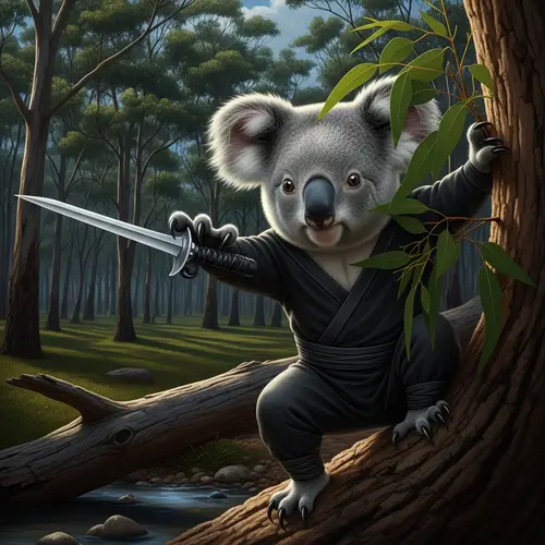 Cute Koala Ninja Expert in Eucalyptus Forest | Stealth Abilities
