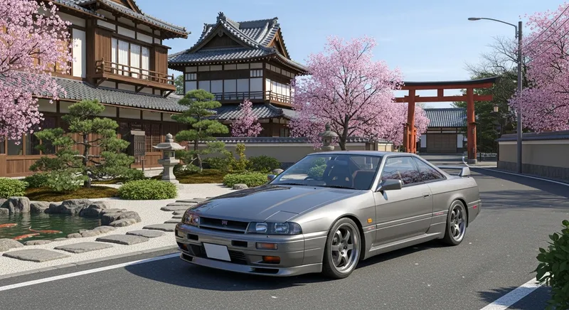 1989 Nissan GTR in Japanese Zen Garden