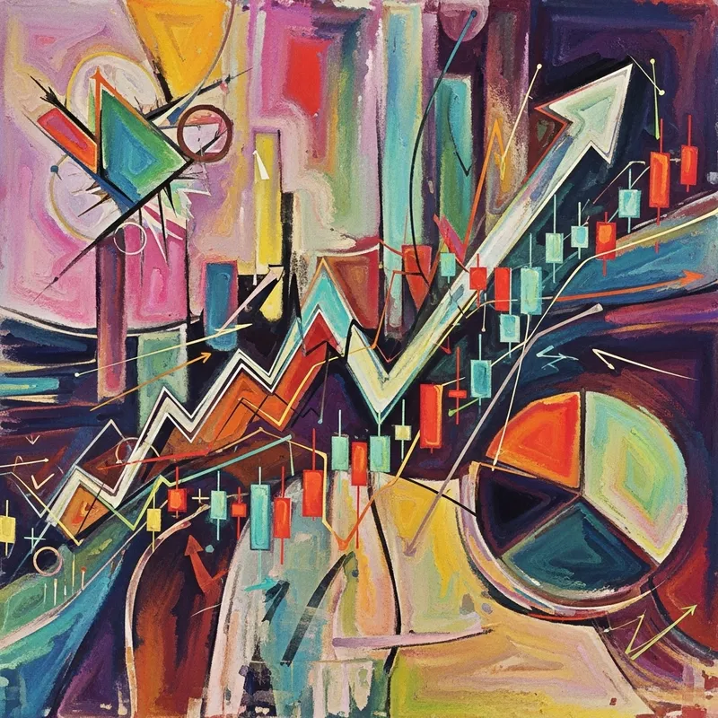 Vibrant Stock Market Trends: Abstract Art Inspired by Kandinsky