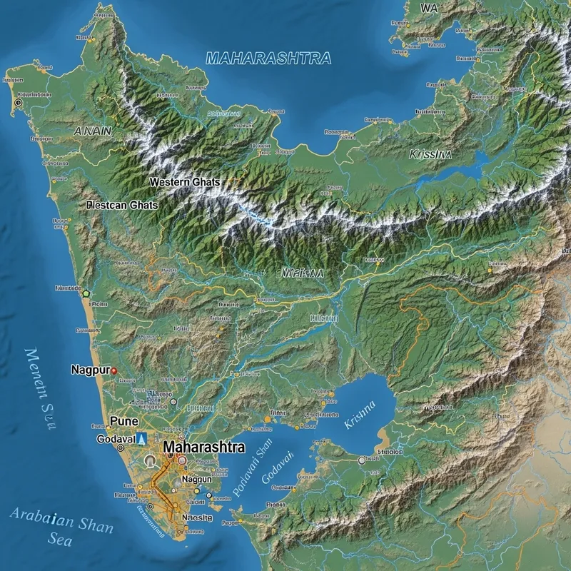 Detailed 3D Map of Maharashtra - Explore Geographical Features & Cities Detailed 3D Map of Maharashtra - Explore Geographical Features & Cities