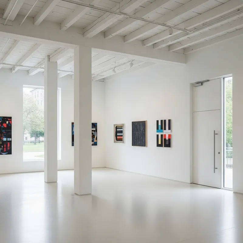 Spacious Room with Exposed Ceiling Beams - Art Exhibition Area