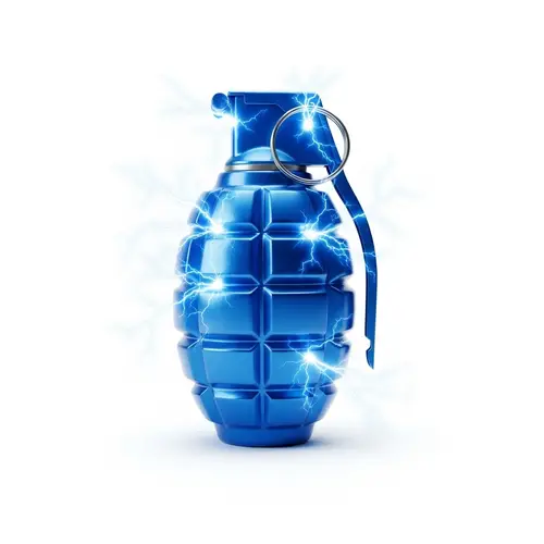 Blue Electric Grenade on White Background