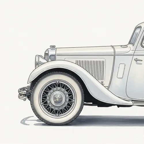 Vintage Car Watercolor Art | Detailed Side View Painting