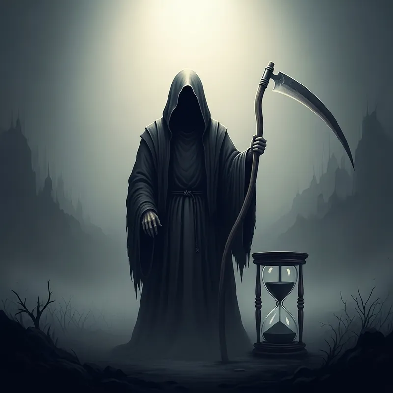 Symbolic Representation of Mortality | Grim Reaper & Timepiece