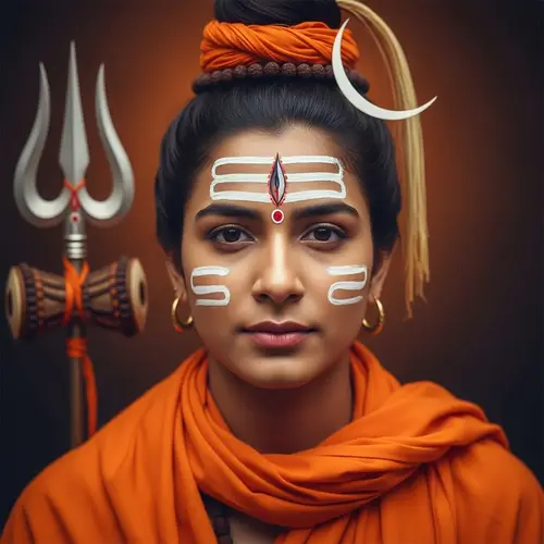 Devout Follower of Lord Shiva | Vibrant Orange Robes