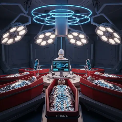 Futuristic Medical Facility with Laser Technology