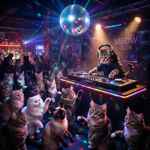 Cat DJ Nightclub: Dance Party with Feline Friends