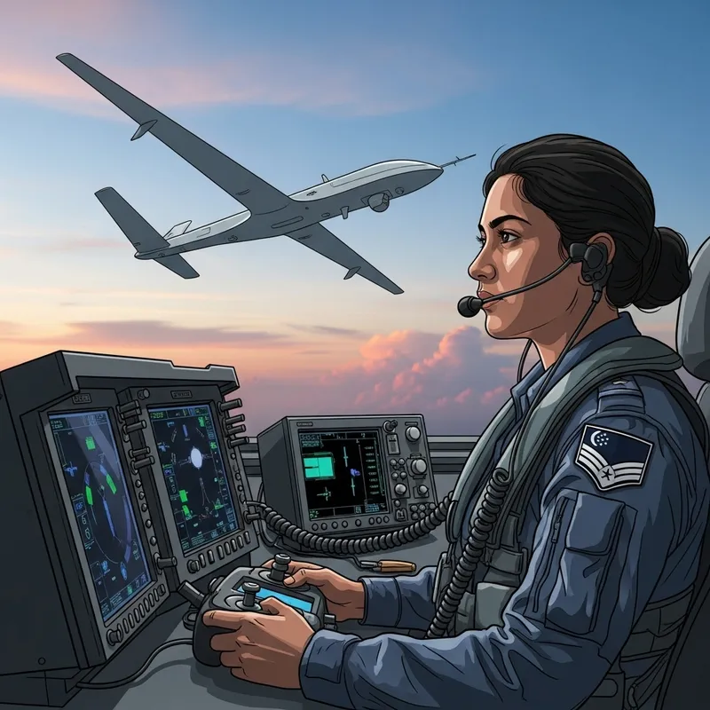 Republic of Singapore Airforce UAV Pilot: Precision & High-Tech Operation
