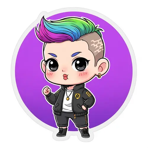 Kawaii Style Chibi Character with Large Expressive Eyes