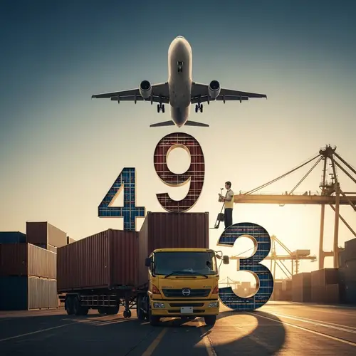 Morning Golden Hour Composite: Airplane Flying Over Cargo Truck at Shipping Docks
