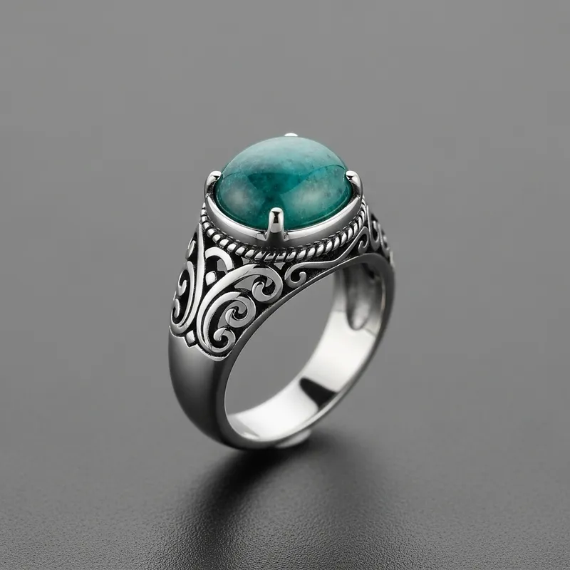 Stunning Stone Ring with Elegant Pattern