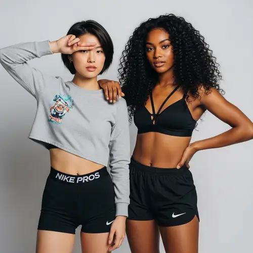 Stylish Asian and Black Girls in Trendy Outfits | Fashion Photo