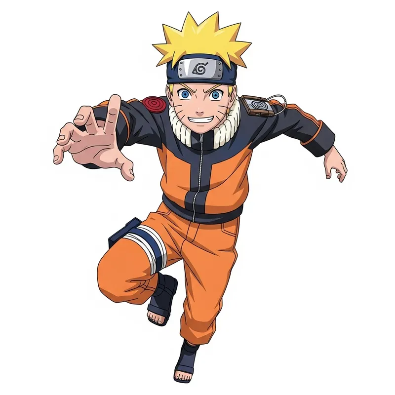 Dynamic Naruto Character on White Background