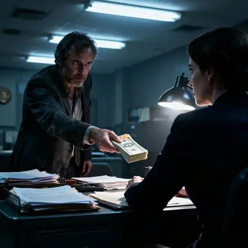 Film Noir Inspired Tense Government Office Scene