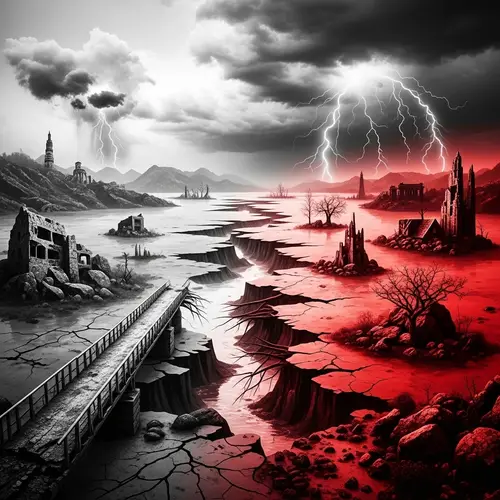 Abstract War Landscape: Chaos and Destruction