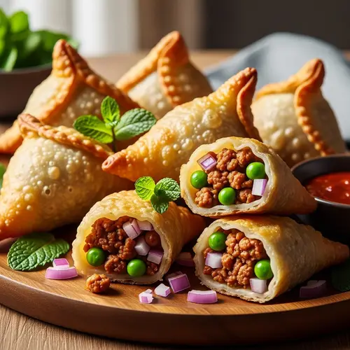 Delicious Samoosas: Freshly Prepared Triangular Pastries