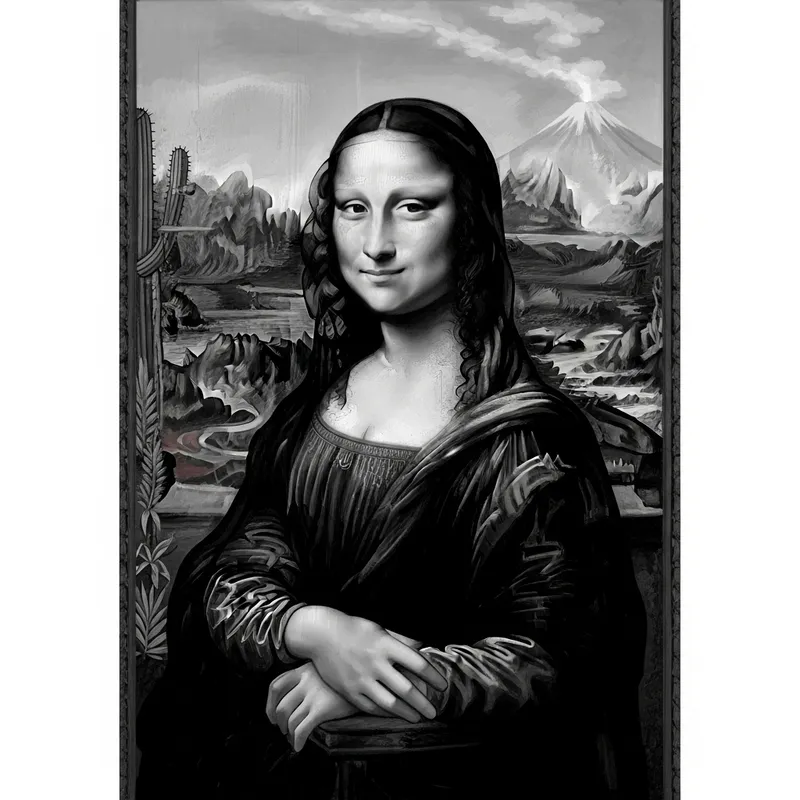 Mexican Mona Lisa: Traditional Black and White Portrait