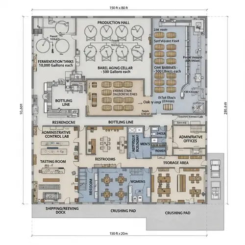 Winery Plant Layout for Efficient Wine Production