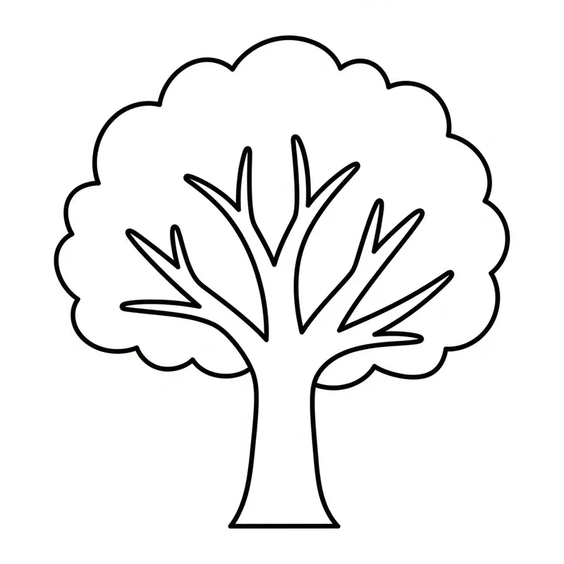 Simple Tree Coloring Activity for Toddlers
