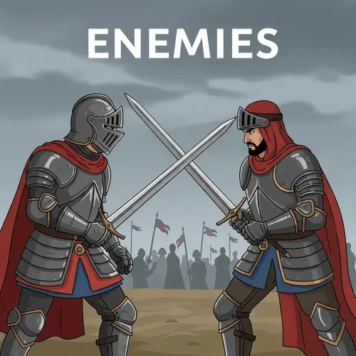 Knights Battle Scene: Hispanic vs Middle-Eastern Warriors