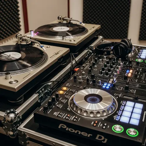 State-of-the-Art DJ Equipment in a Professional Music Studio