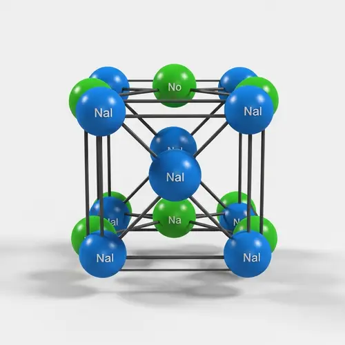 3D Model of Sodium Chloride (NaCl) - Geometric Harmony of Crystal Structure