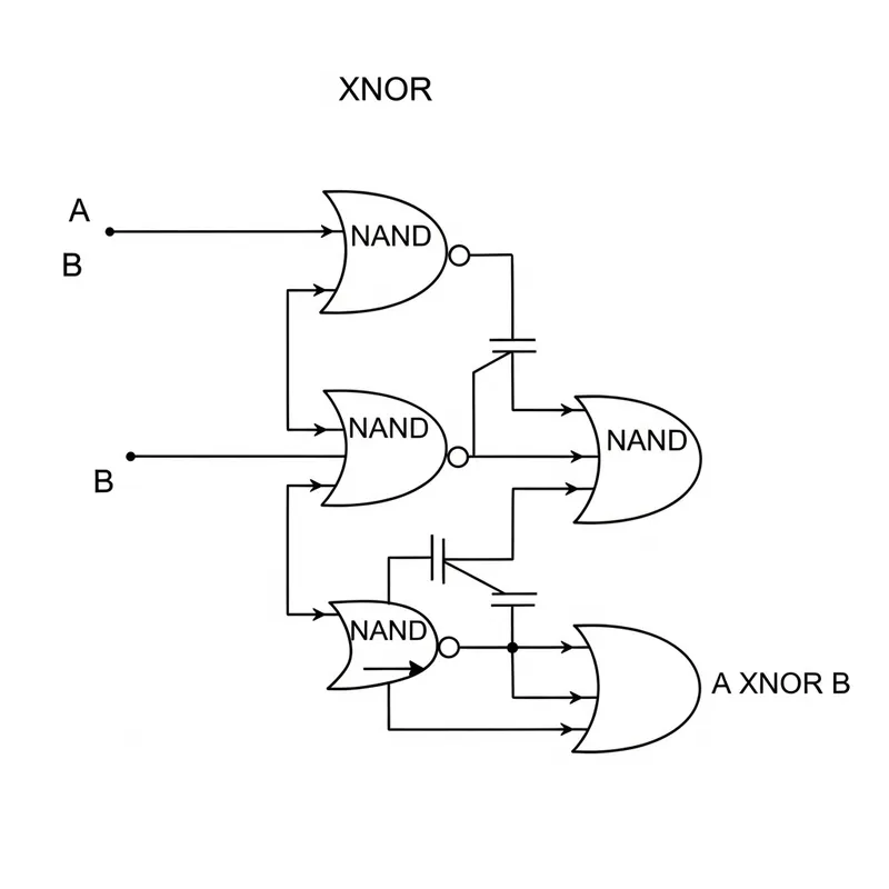 Realize XNOR Gate using NAND Gate Configuration