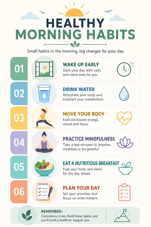 Healthy Morning Habits Infographic