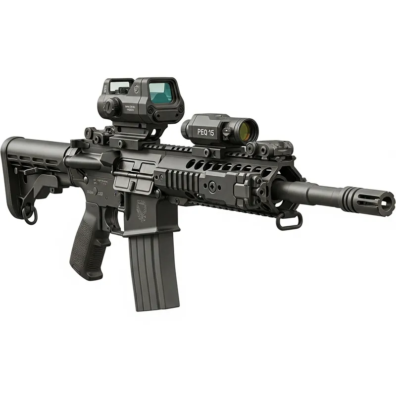 Advanced Tactical M4A1 with Holographic Sight and PEQ 15 Laser