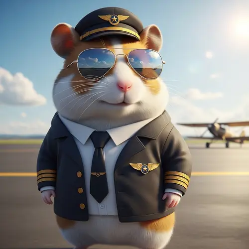 Cool Hamster Pilot Wearing Sunglasses - Charismatic Hamster