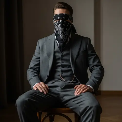 Classical Style Suit Man Seated on Chair