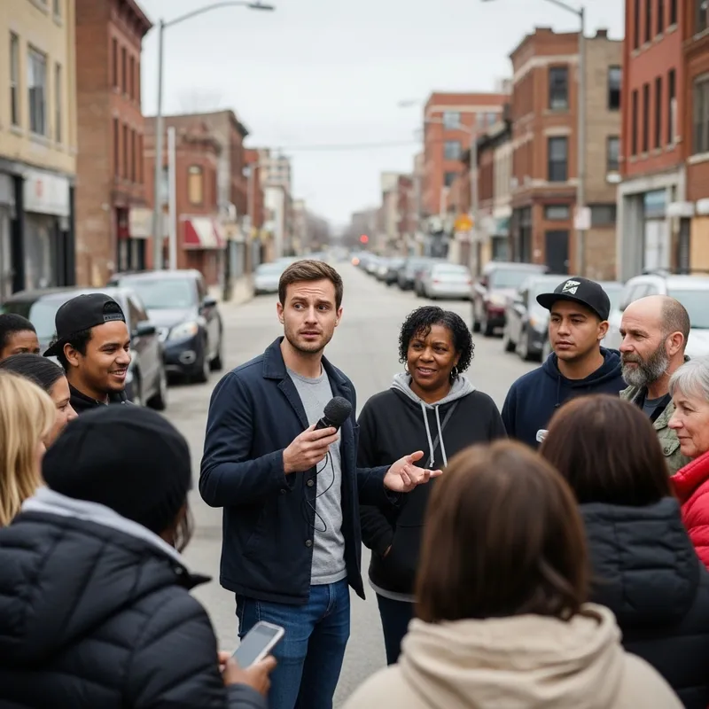 Realistic Photo of Varlamov and Locals in Detroit Realistic Photo of Varlamov and Locals in Detroit