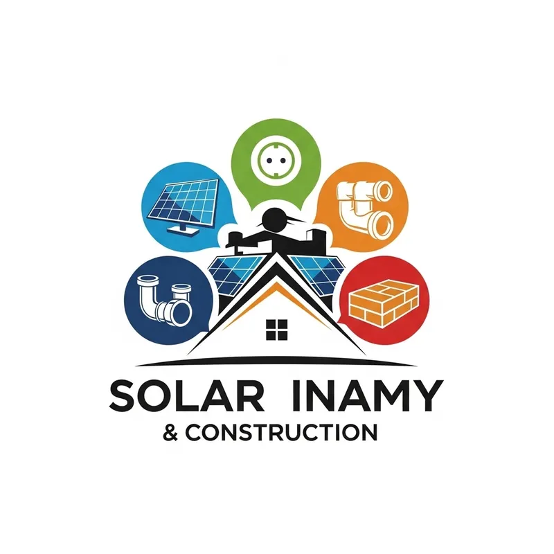 Solar Panel Installation & Construction Company Logo Design | Unique Home & Services Logo